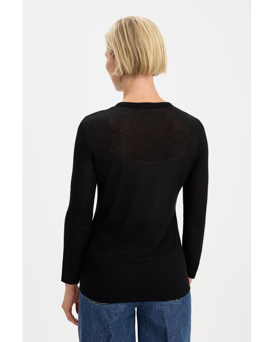 Filippa K Black Lyocell Cashmere Henley