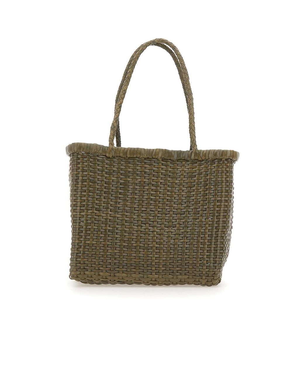 Borsa A Spalla "B Weave Basket Small" di Dragon Diffusion in Green