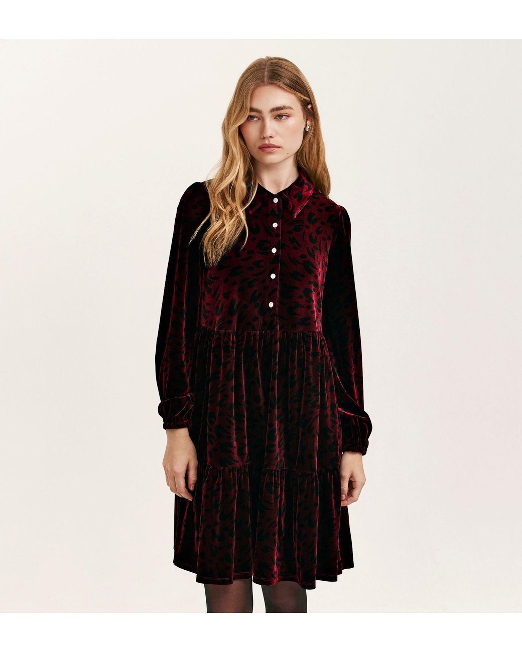 Finery London Black Rosanna Velvet Short Dress