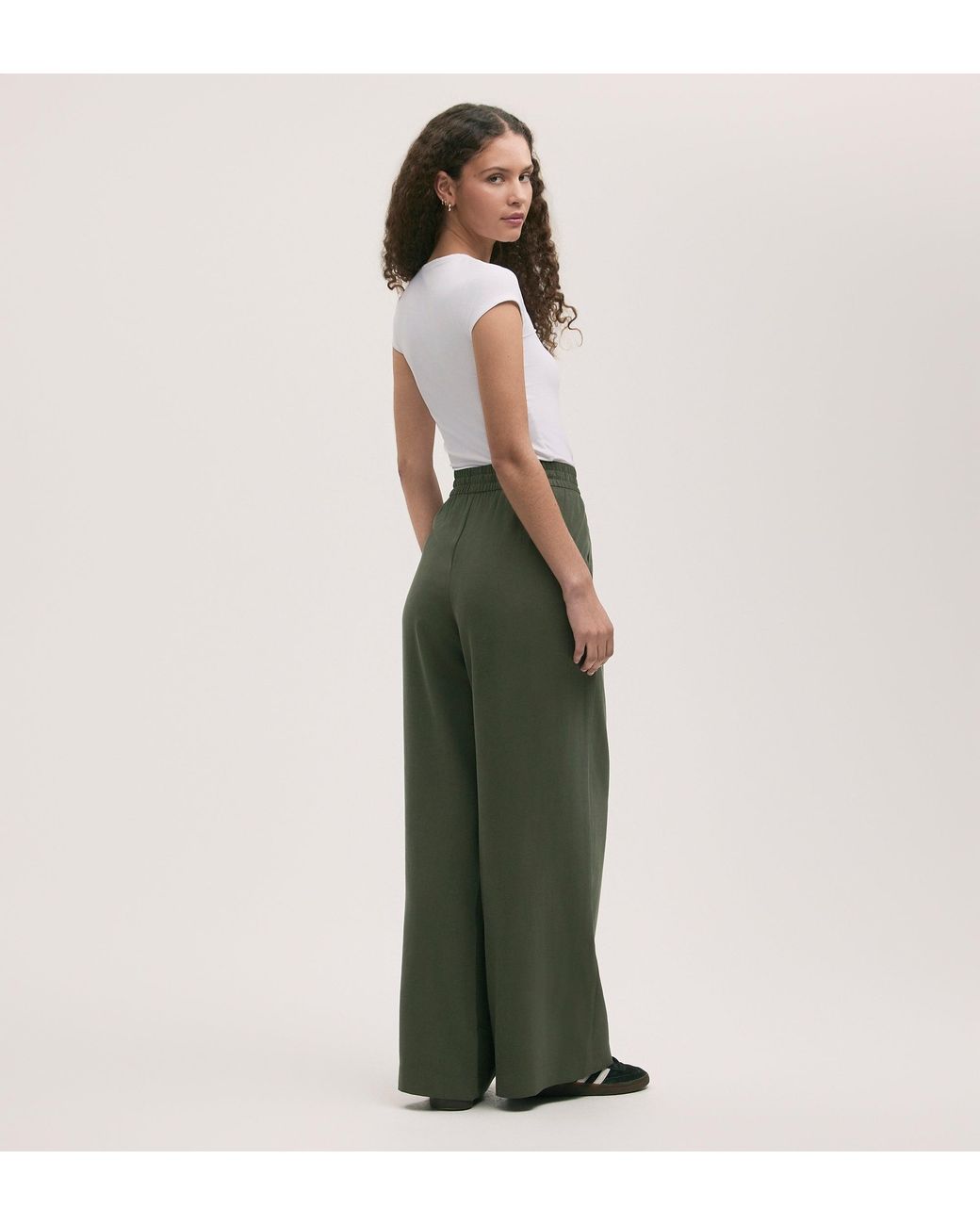 Finery London Green Dixie Wide Leg Trousers