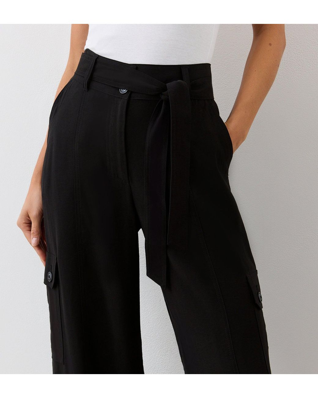 Finery London Black Maxine Wide Leg Trousers