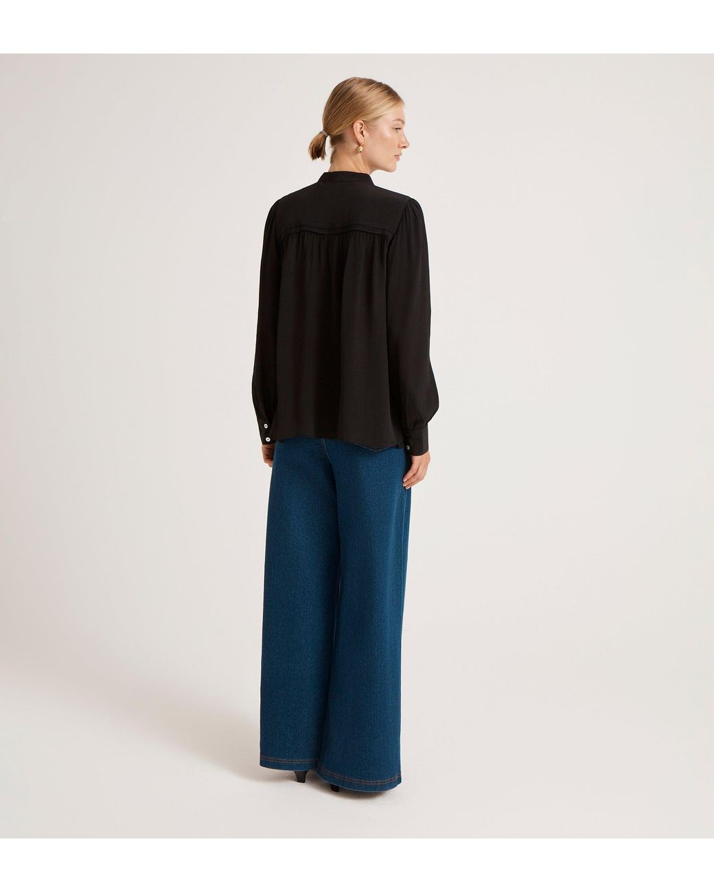 Finery London Black Andrea Crepe Blouse