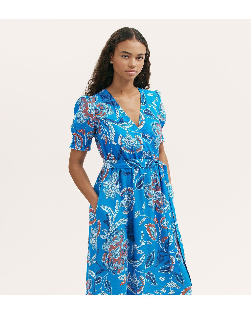Finery London Blue Nicoleta Midi Dress