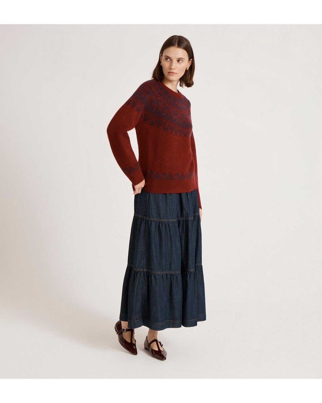 Finery London Blue Elina Knitted Jumper