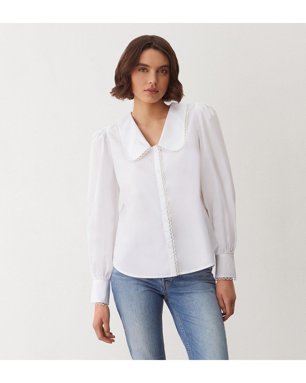 Finery London White Rosella Cotton Shirt