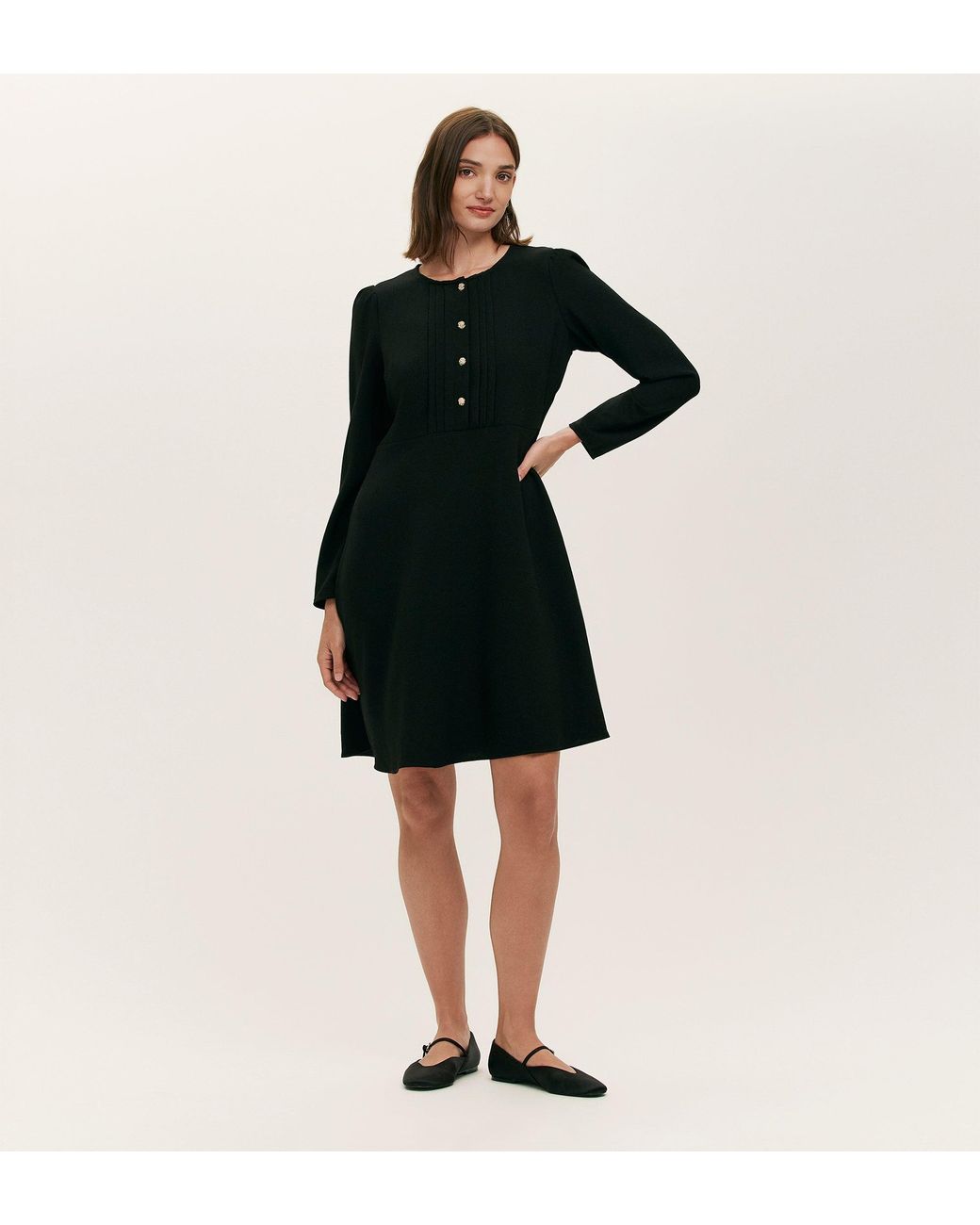 Finery London Black Shauna Crepe Short Dress