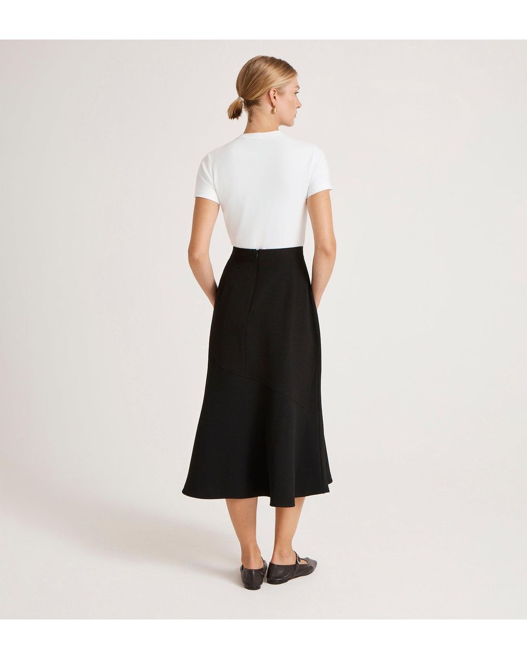 Finery London Black Gracie Rich Crepe Midi Skirt