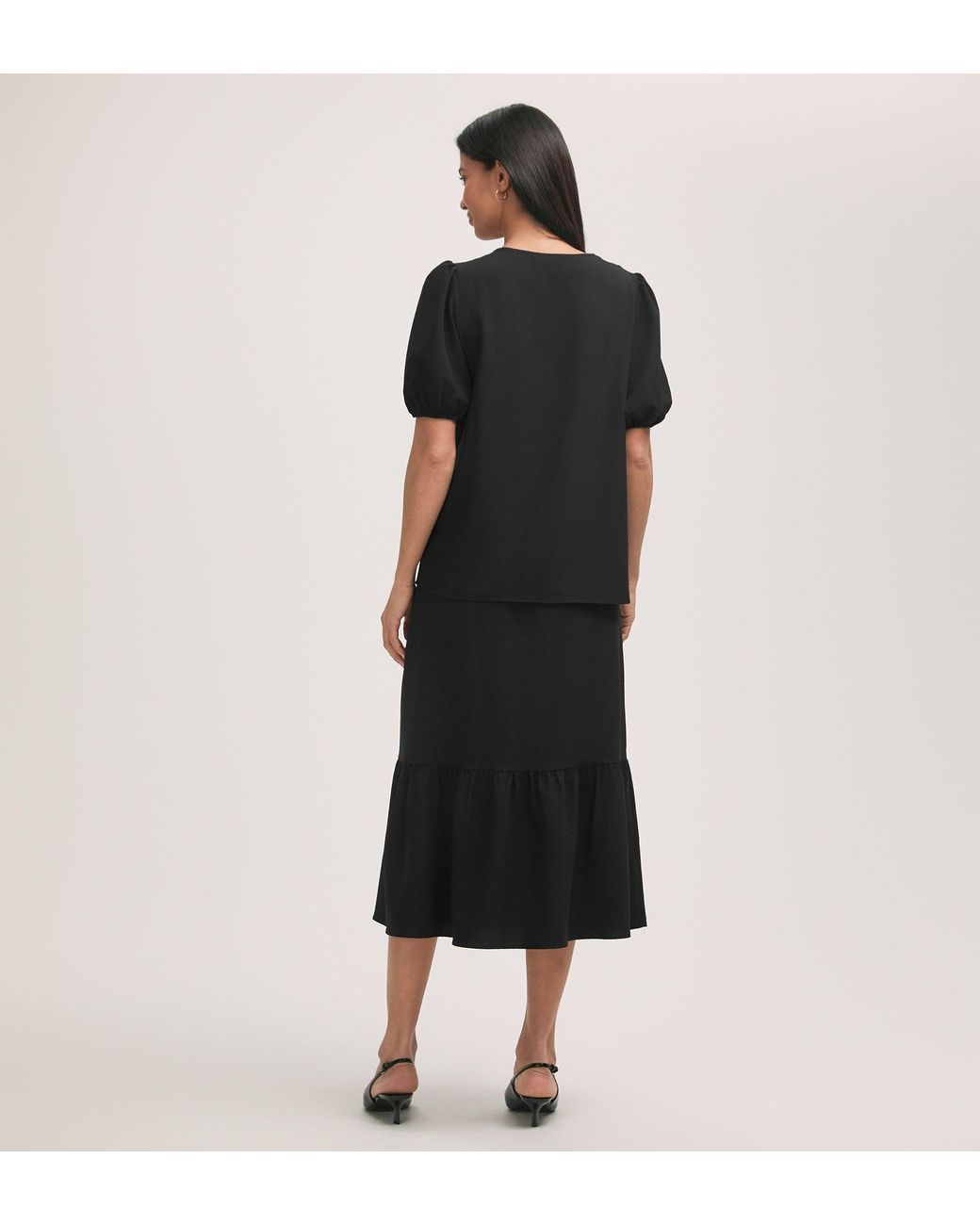 Finery London Black Fleur Crepe Short Sleeve Button Up Blouse