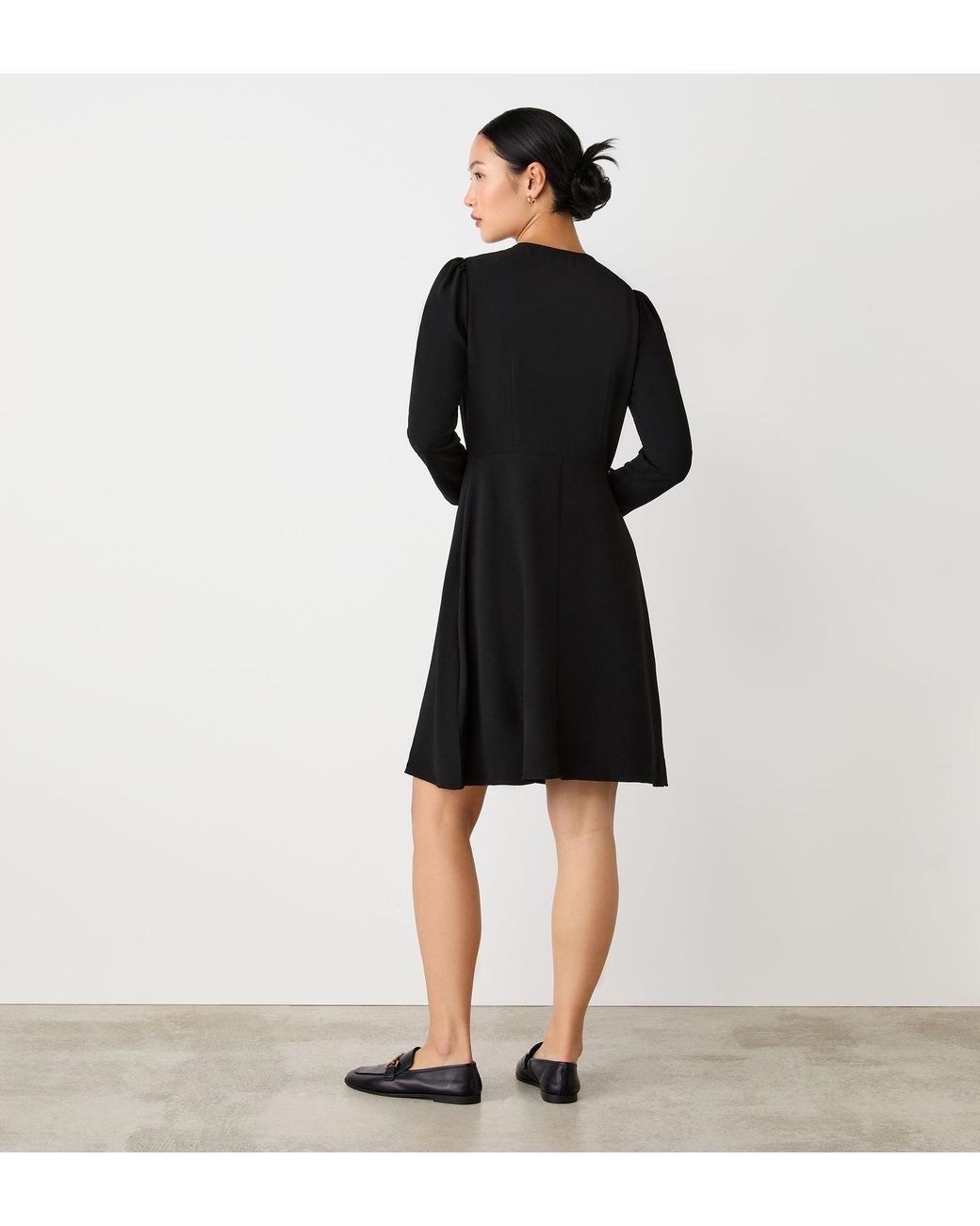 Finery London Black Evie Crepe Short Dress