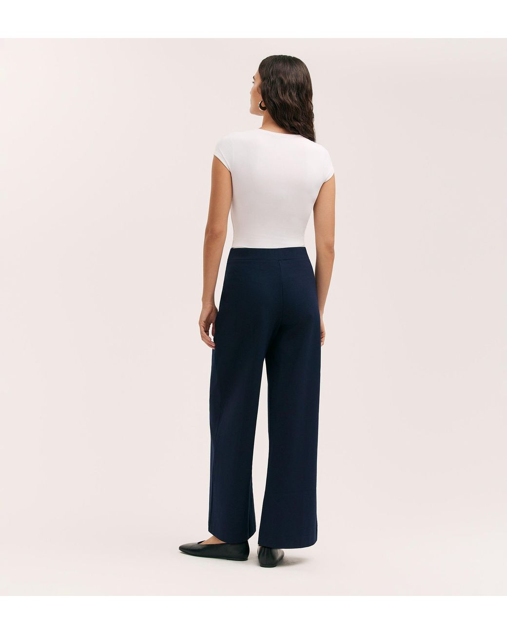 Finery London Blue Caryl Ponte Jersey Wide Leg Trouser