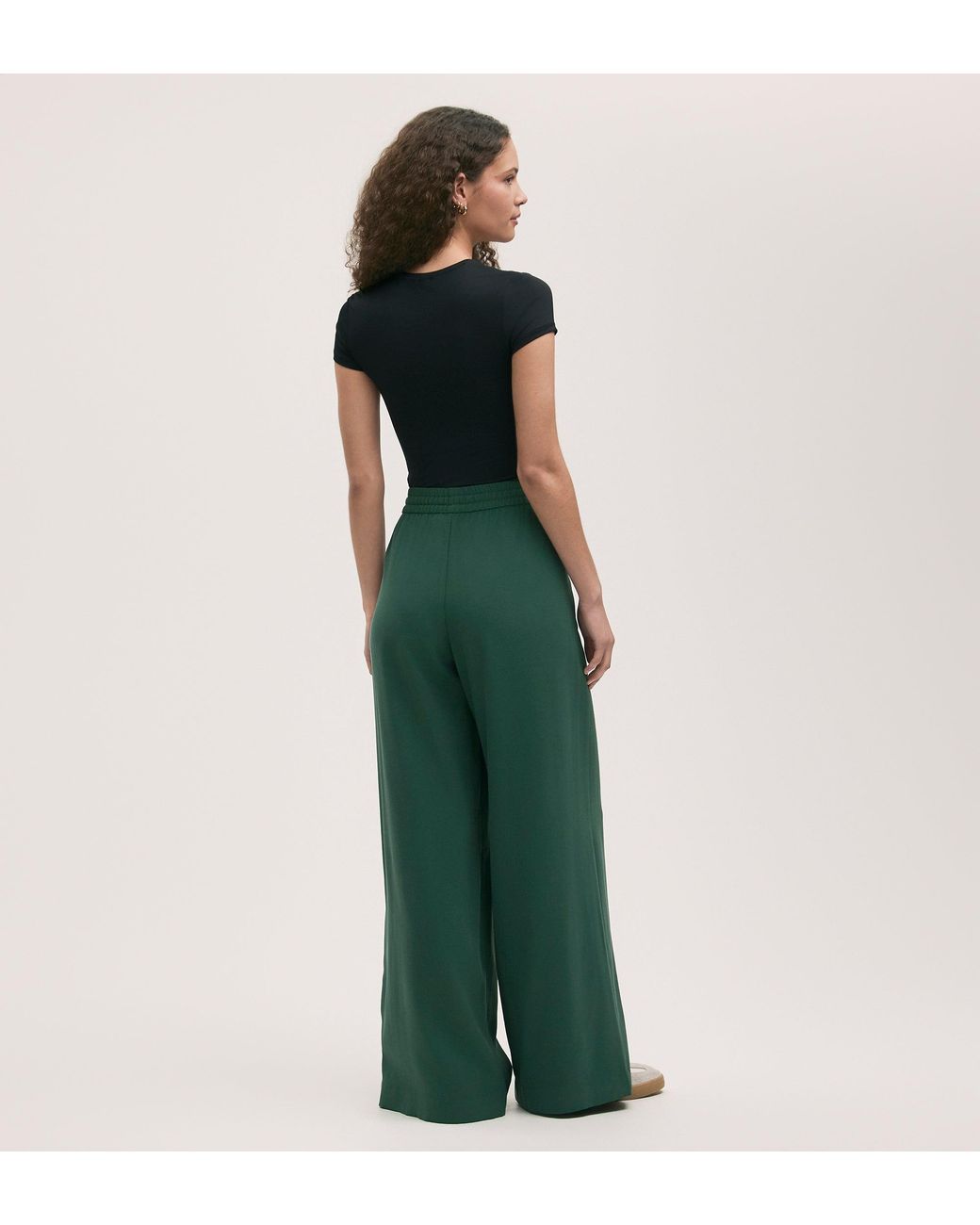 Finery London Green Dixie Wide Leg Trousers