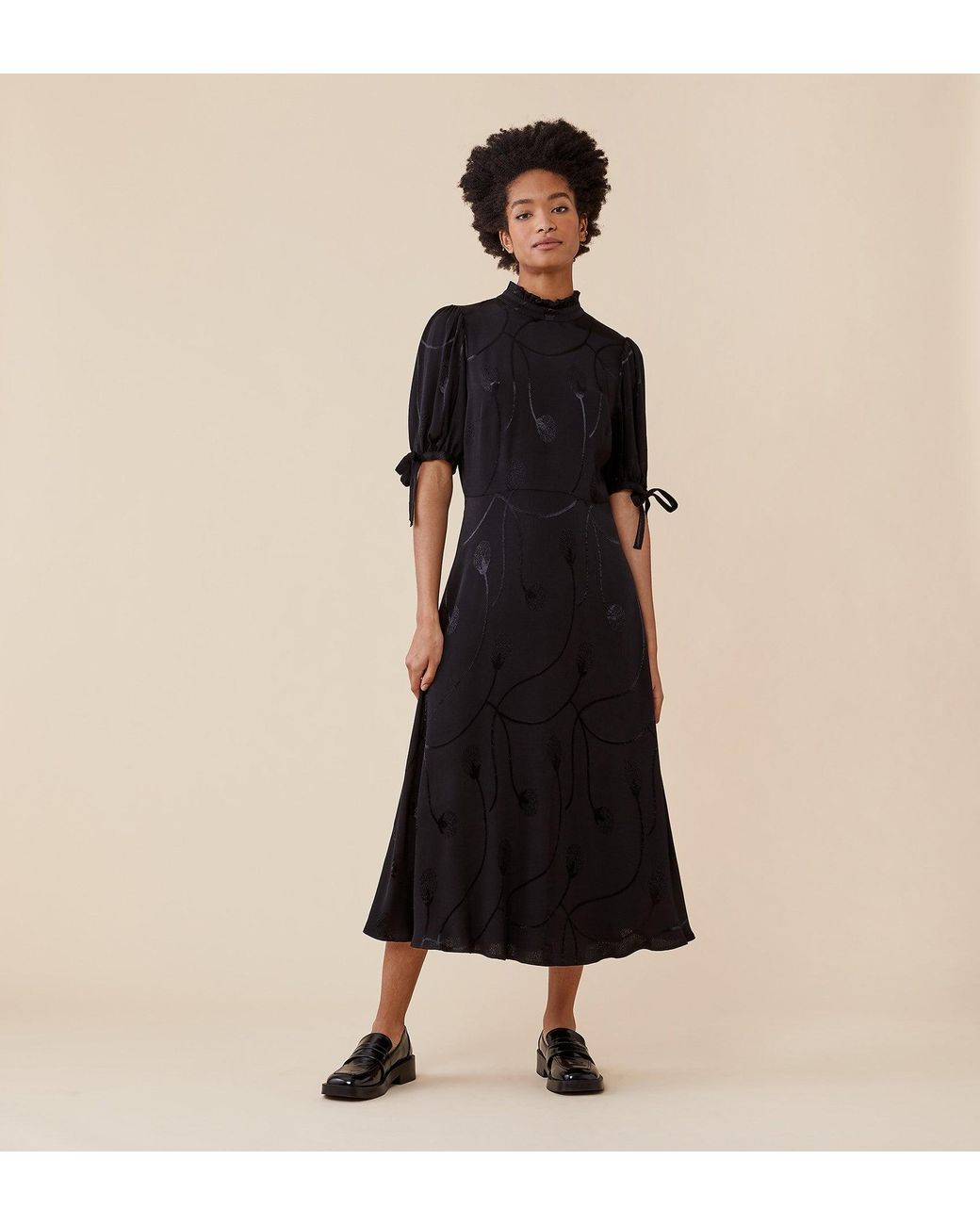 Finery London Black Genia Midi Dress