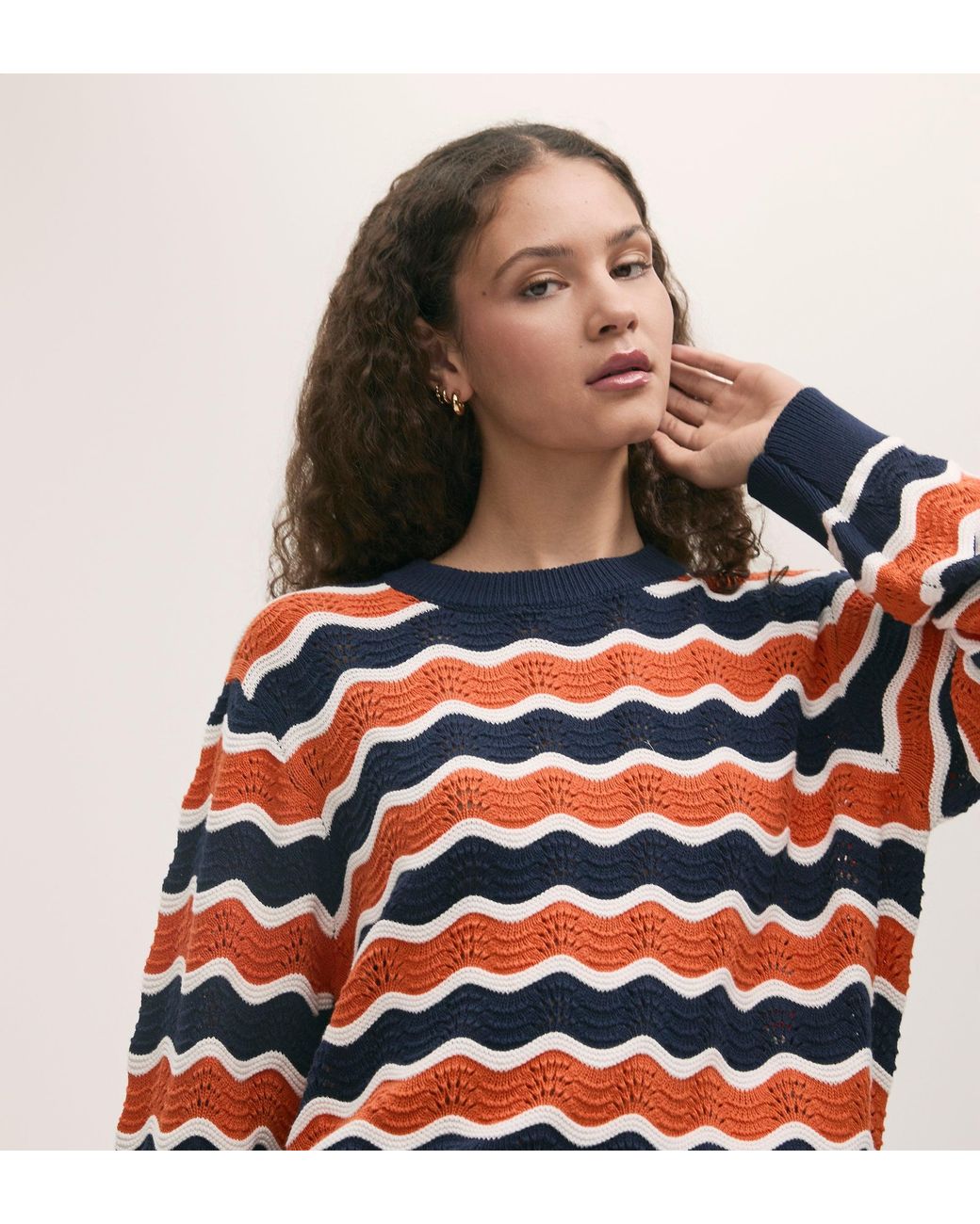 Finery London Red Antonia Crochet Jumper