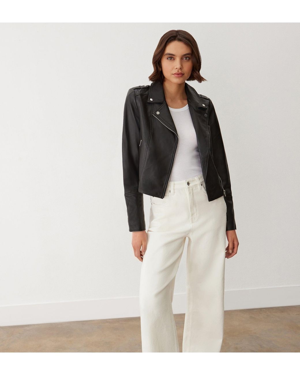 Finery London Black Faith Leather Biker Jacket