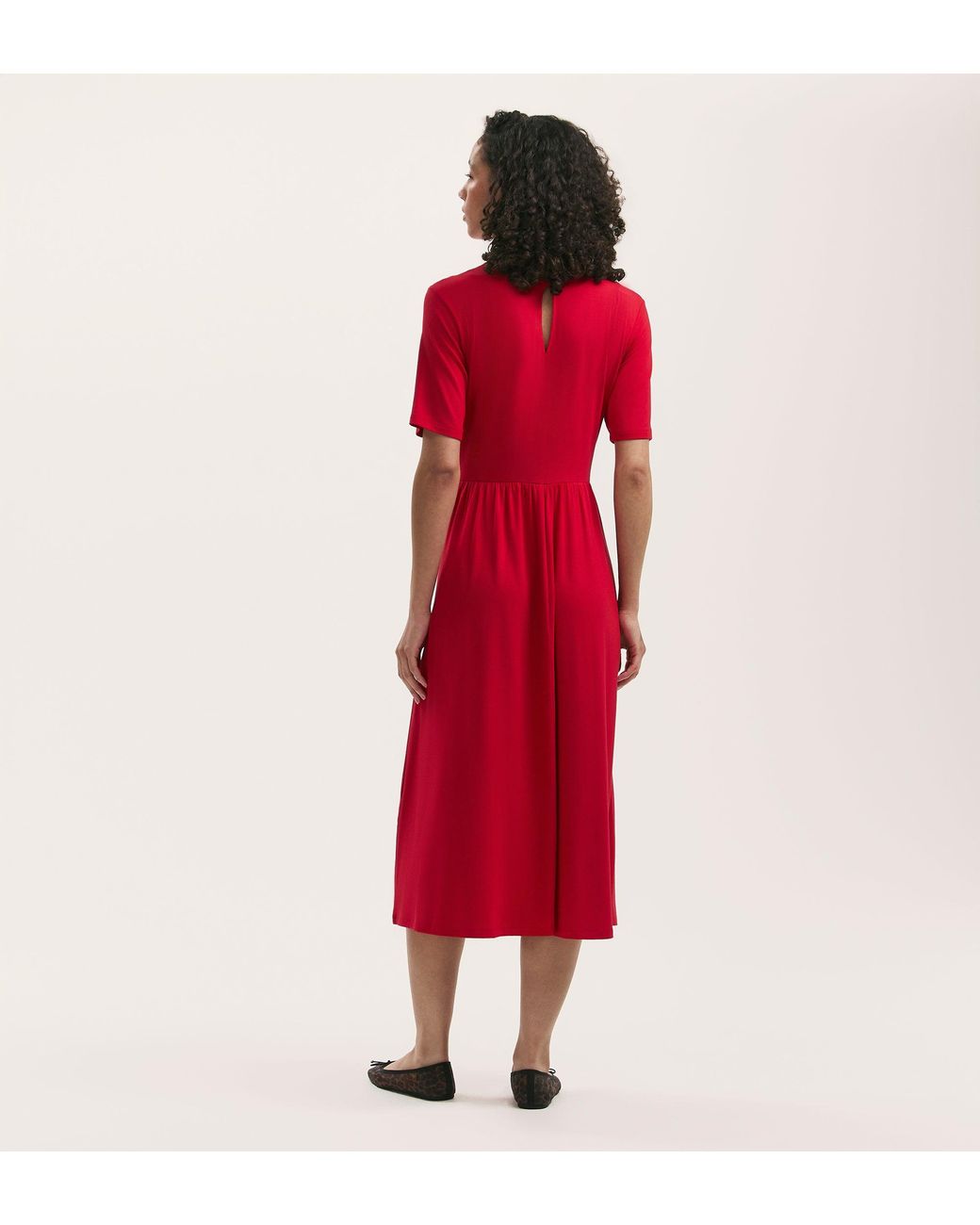 Finery London Red Kathryn Jersey Midi T-Shirt Dress
