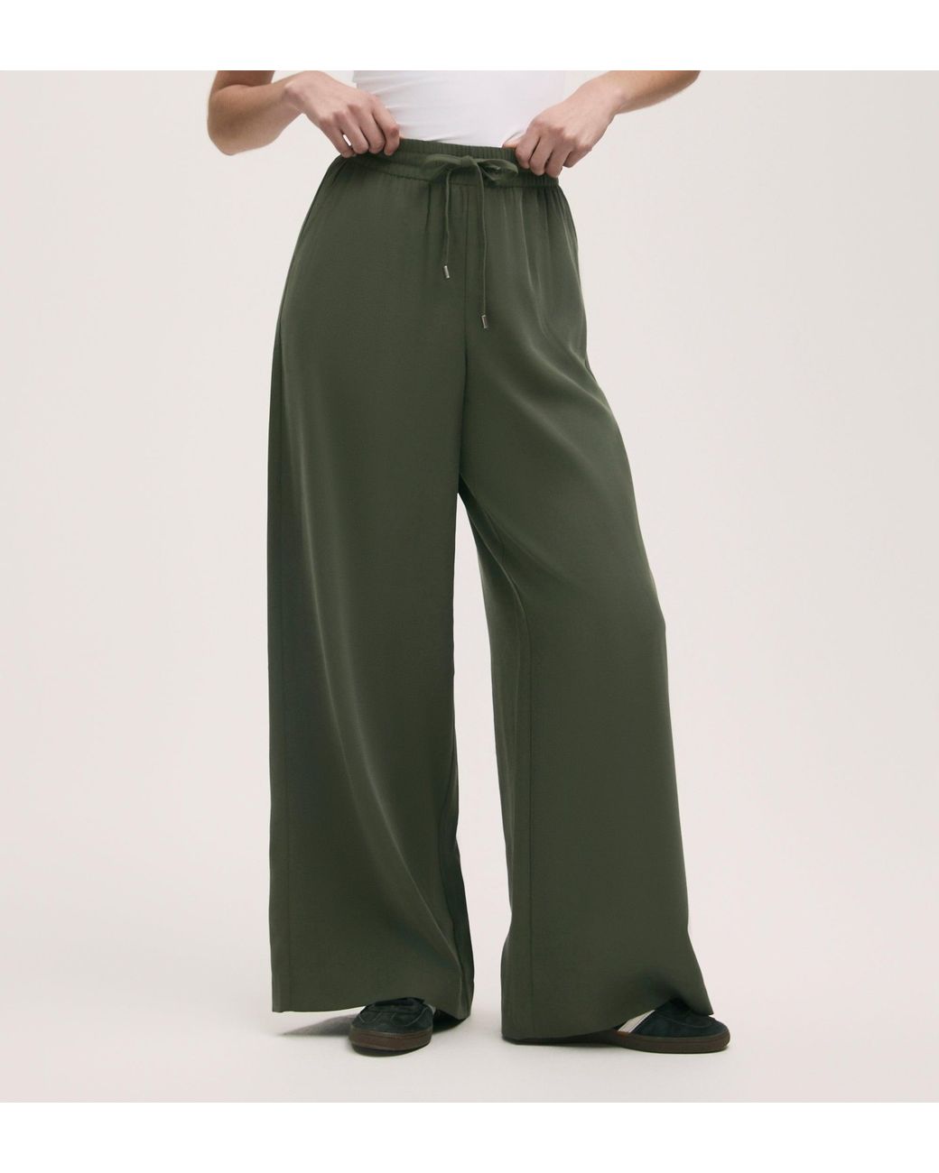 Finery London Green Dixie Wide Leg Trousers