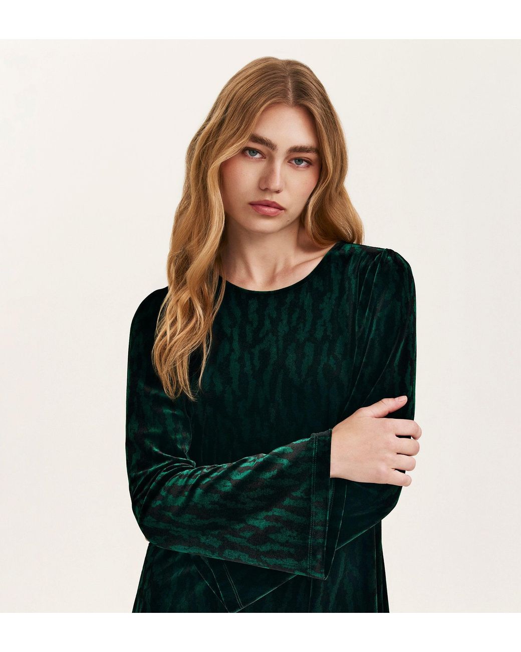 Finery London Black Hattie Jersey Velvet Short Dress
