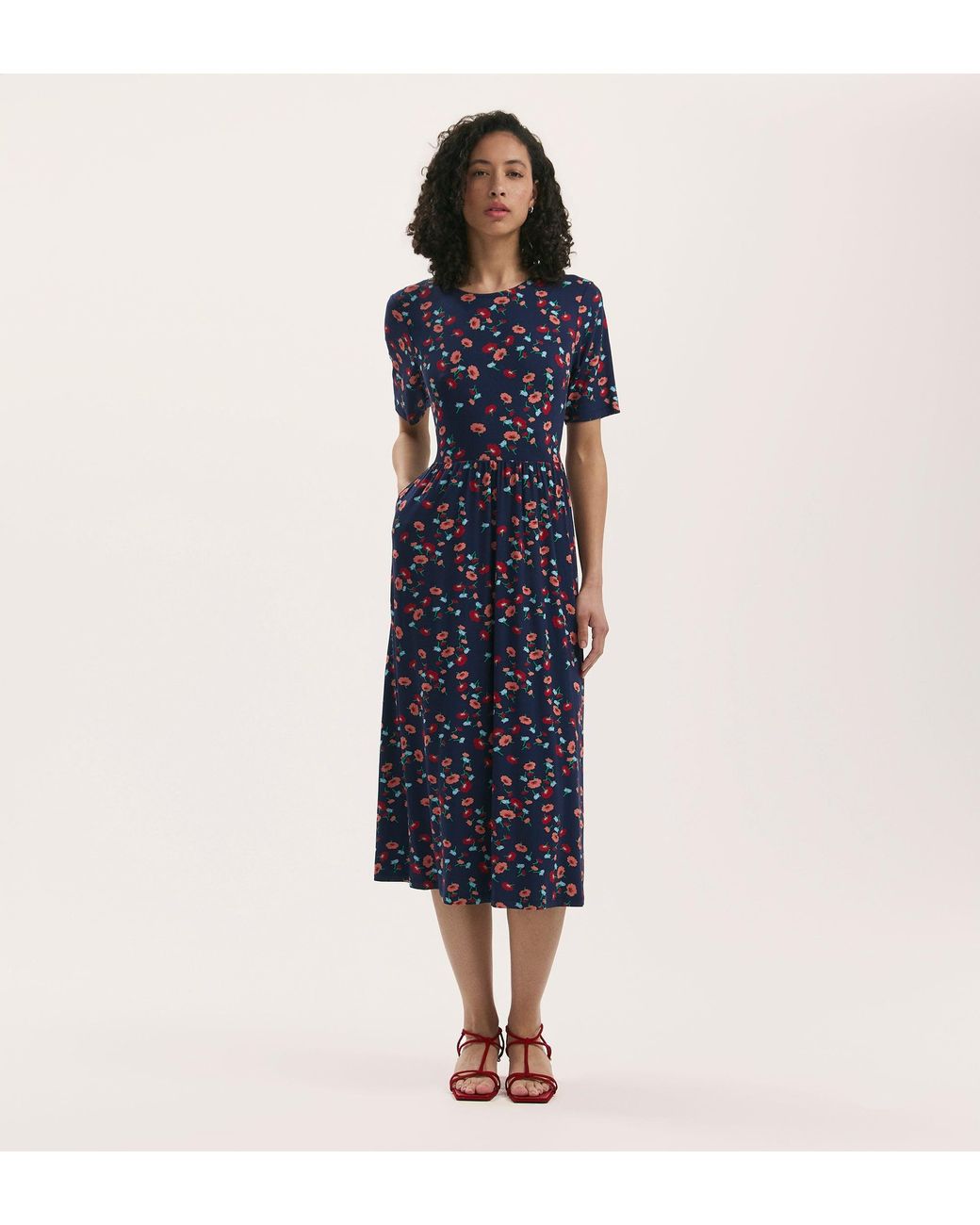 Finery London Blue Kathryn Jersey Midi T-Shirt Dress