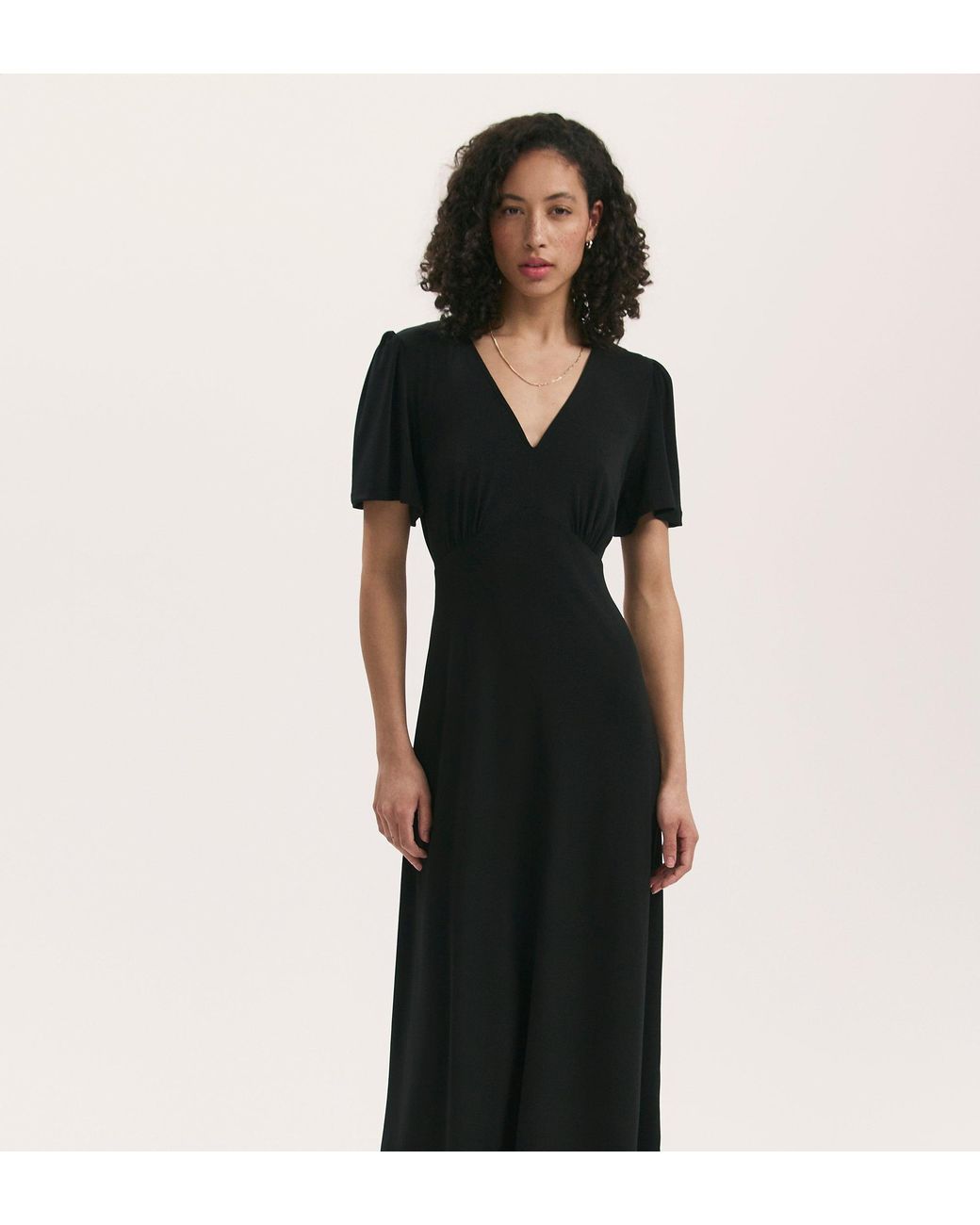 Finery London Black April Jersey Midi Dress