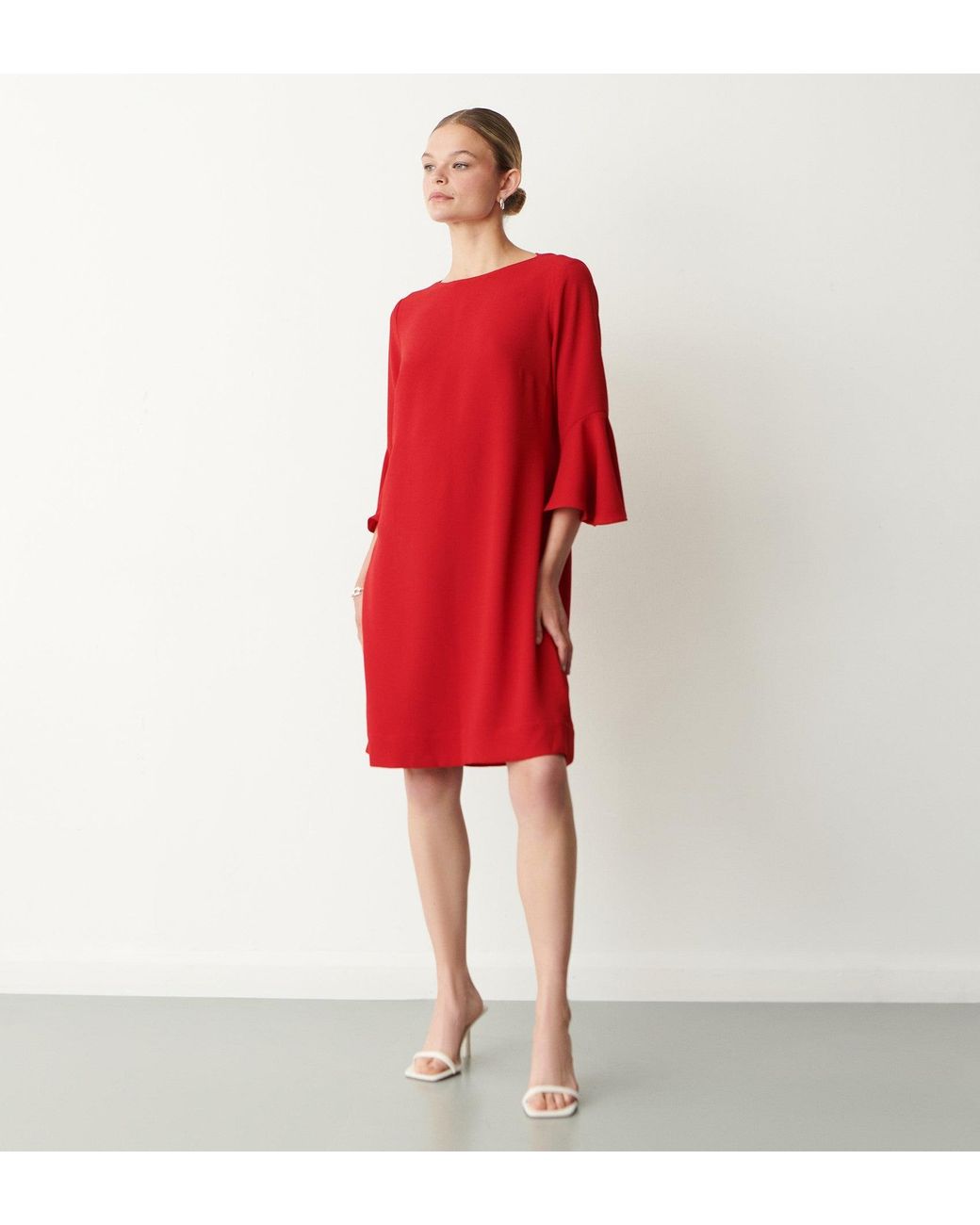 Finery London Red Izzy Knee Length Dress