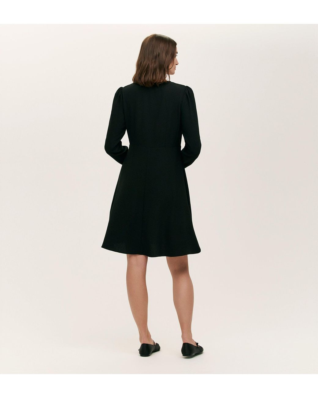 Finery London Black Shauna Crepe Short Dress