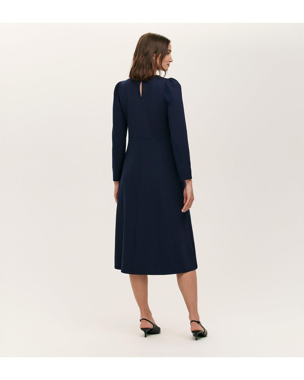 Finery London Blue Felice Ponte Jersey Midi Dress