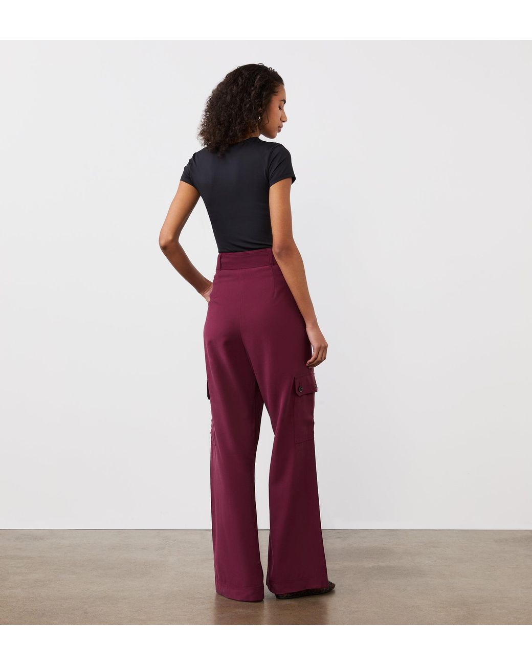 Finery London Red Maxine Wide Leg Trousers