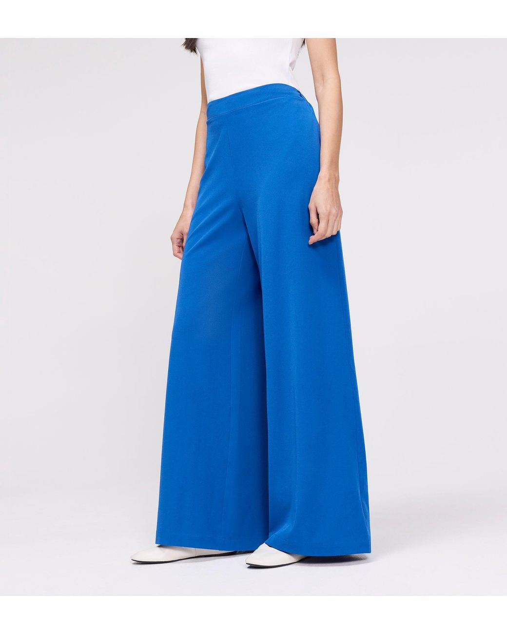 Finery London Blue Apollo Wide Leg Tailored Trousers