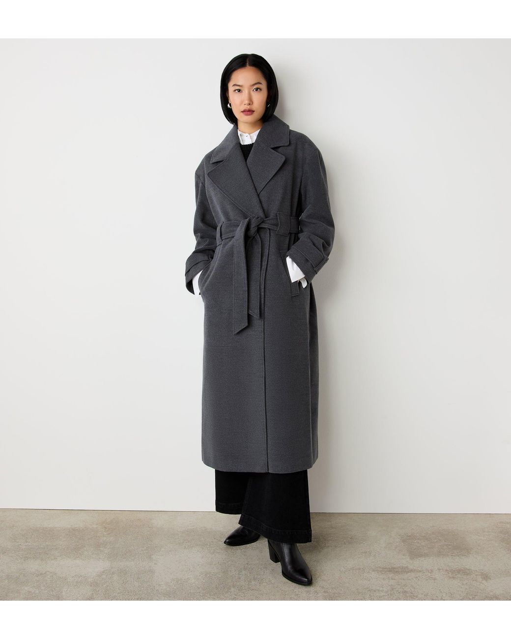 Finery London Black Sally Long Coat