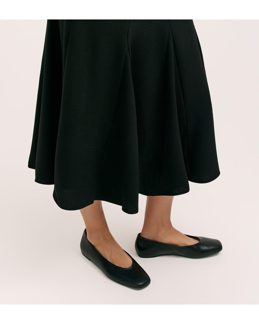 Finery London Black Fabiola Crepe Midi Skirt