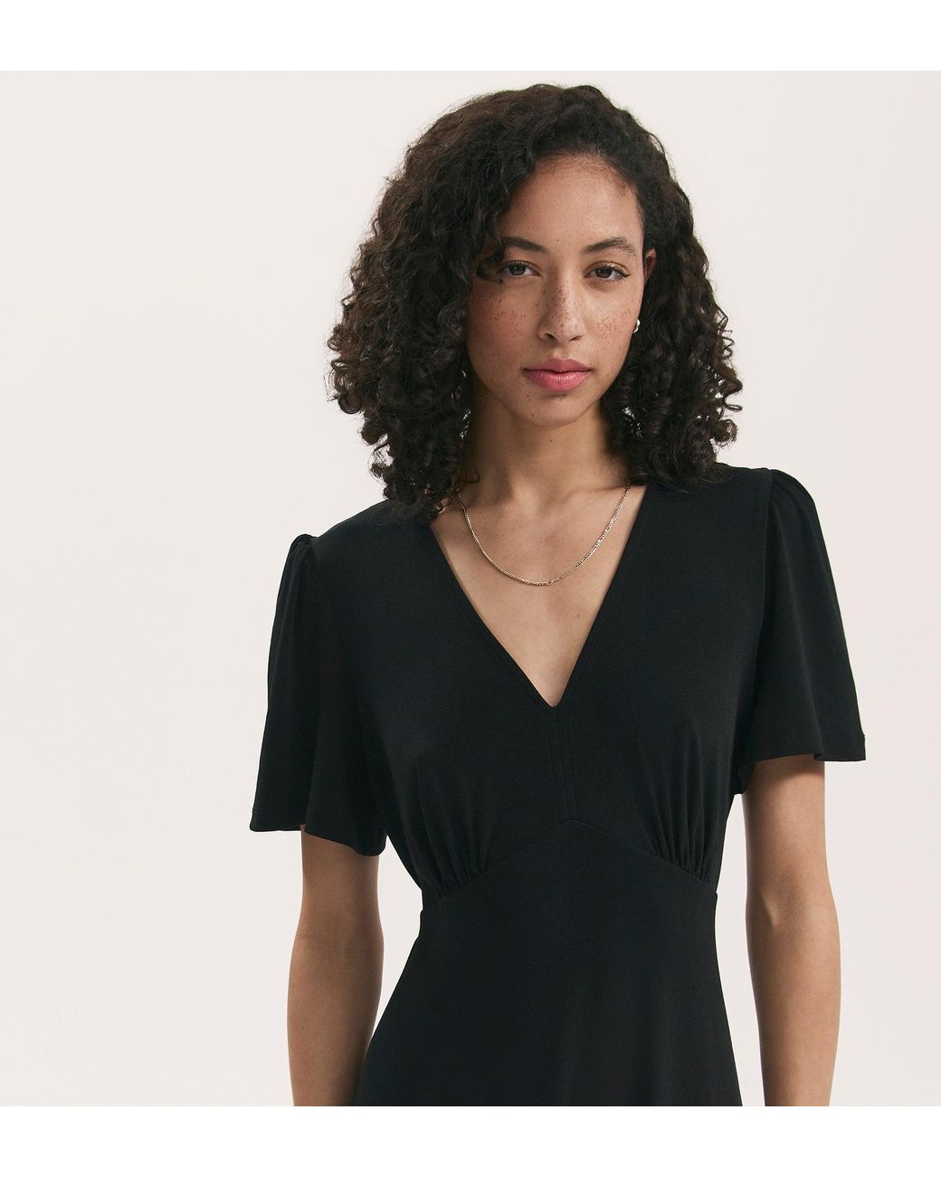 Finery London Black April Jersey Midi Dress