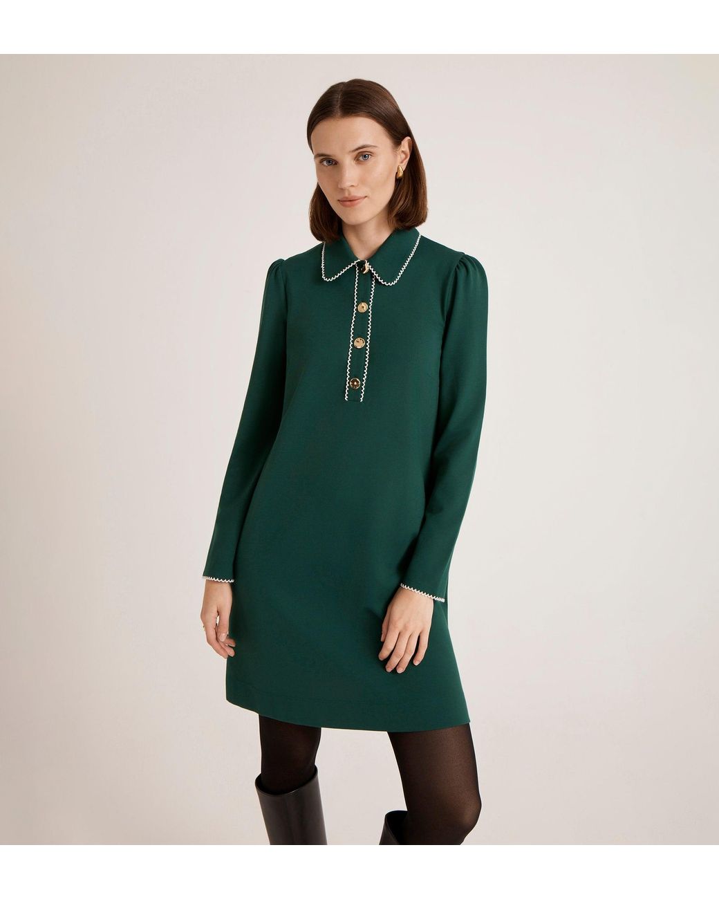 Finery London Green Ronnie Ponte Jersey Mini Dress