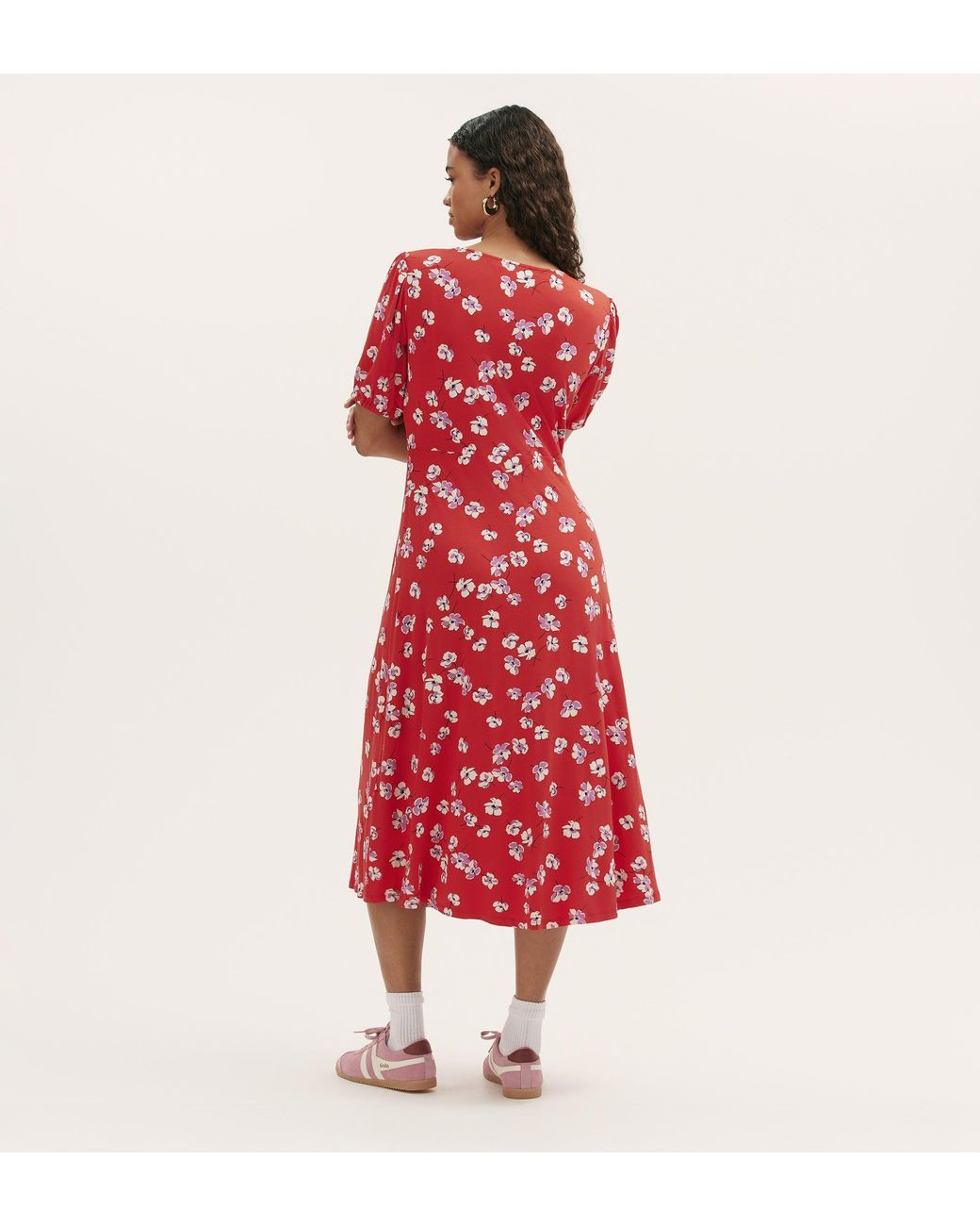 Finery London Red Milena Jersey Midi Dress