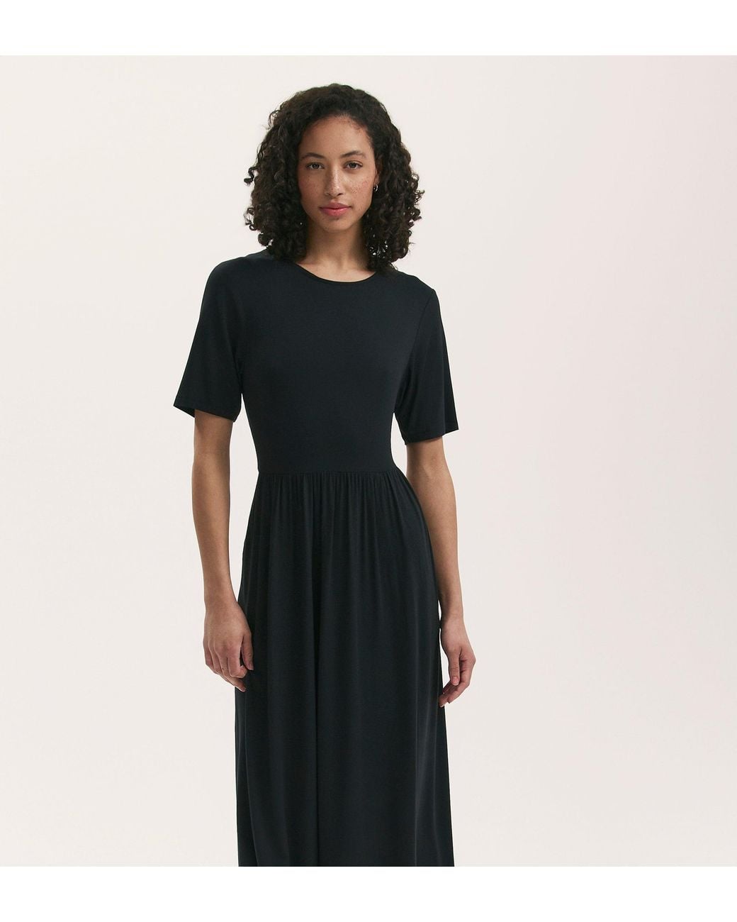 Finery London Black Kathryn Jersey Midi T-Shirt Dress