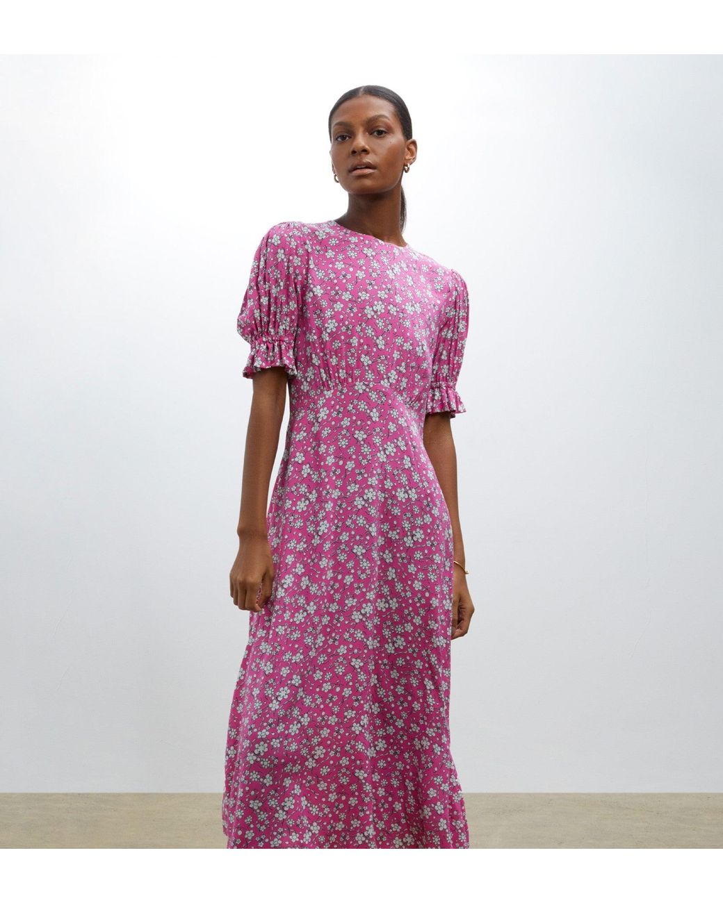 Finery London Purple Mela Midi Dress