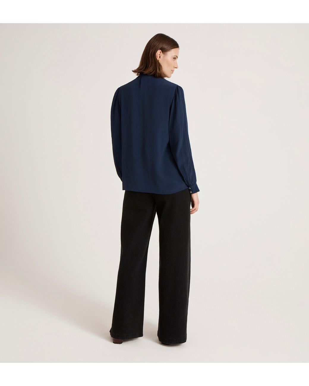 Finery London Blue Flora Crepe Blouse