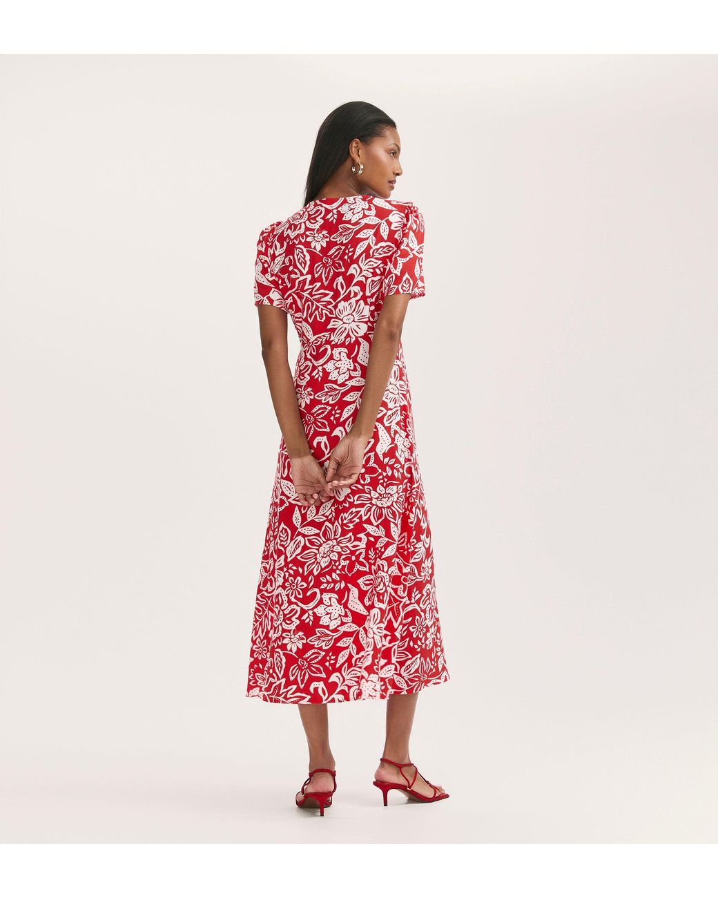Finery London Red Martina Midi Dress