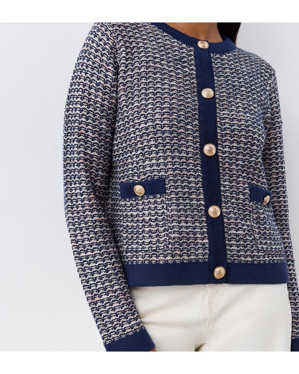 Finery London Blue Sasha Knitted Cardigan