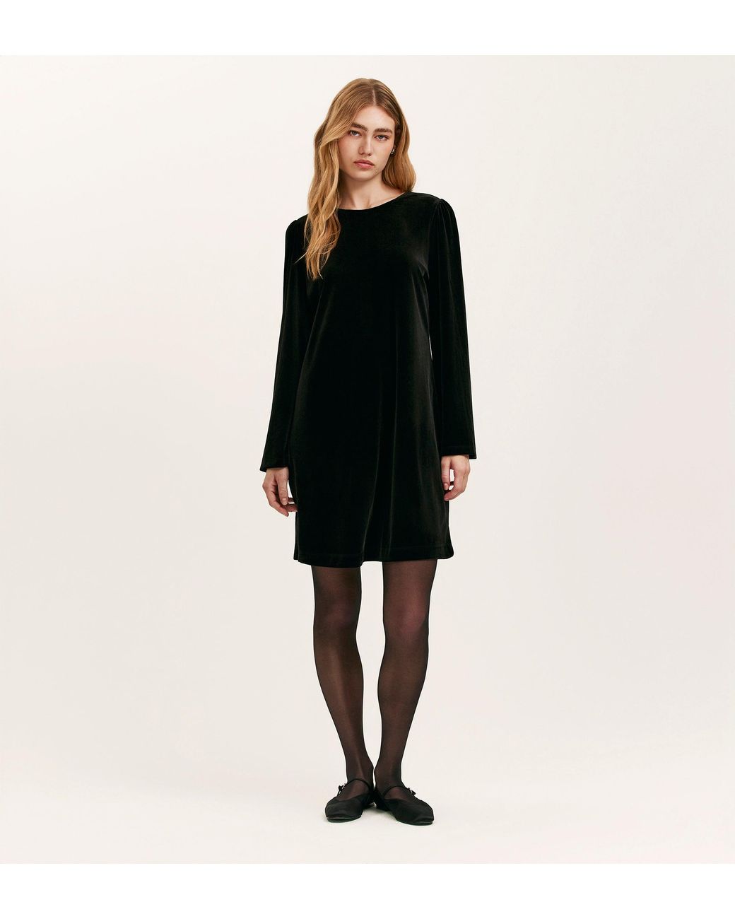 Finery London Black Hattie Velvet Short Dress