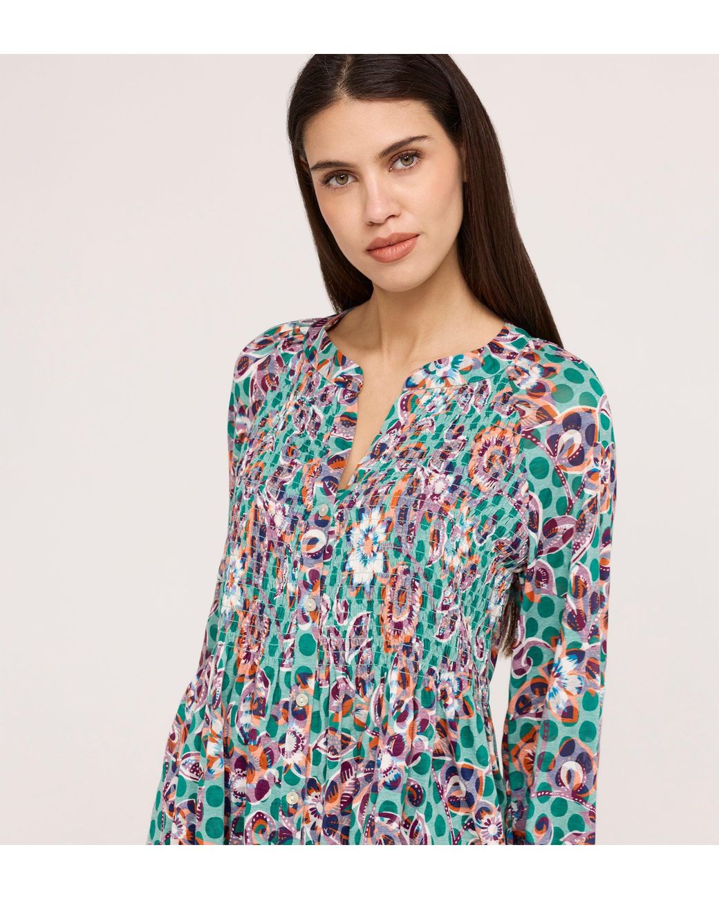 Finery London Blue Martha Jersey Blouse