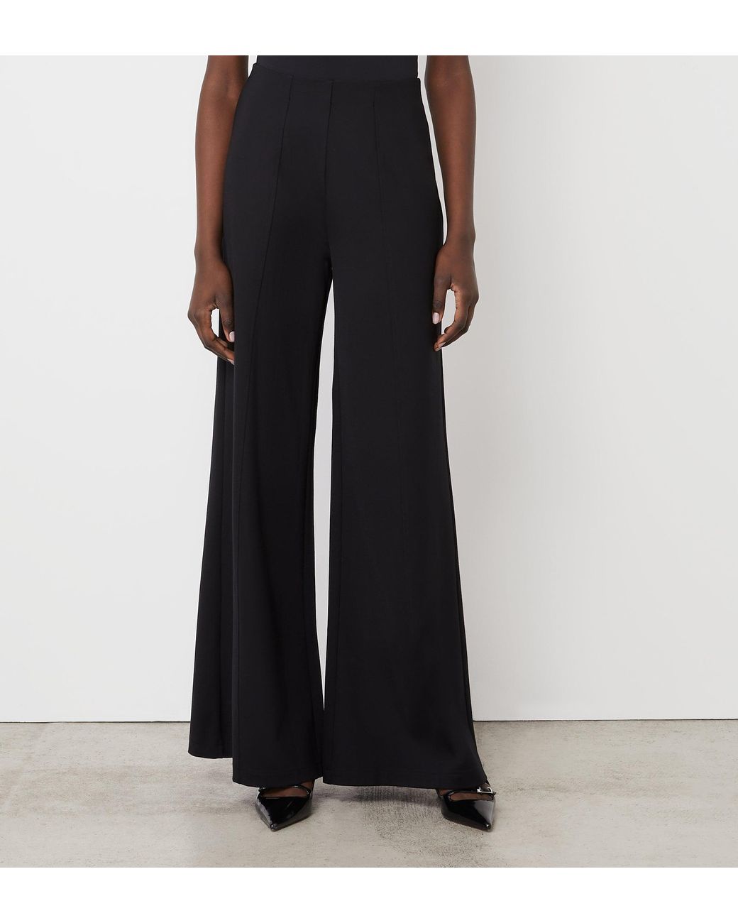 Finery London Black Matilda Ponte Jersey Trousers