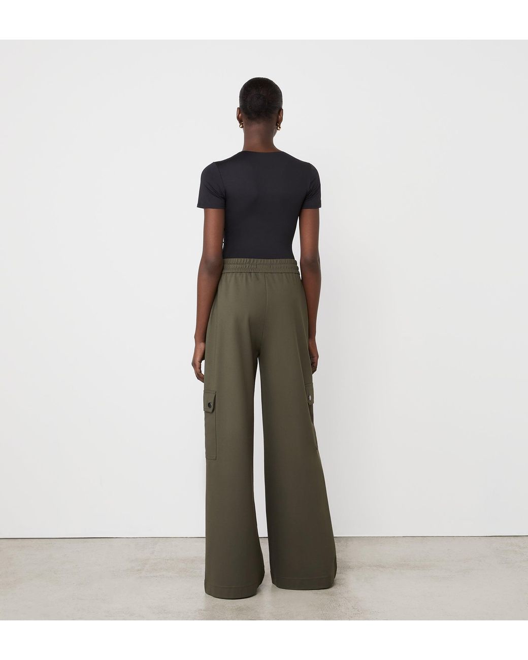Finery London Green Deliah Ponte Jersey Cargo High Waisted Trousers