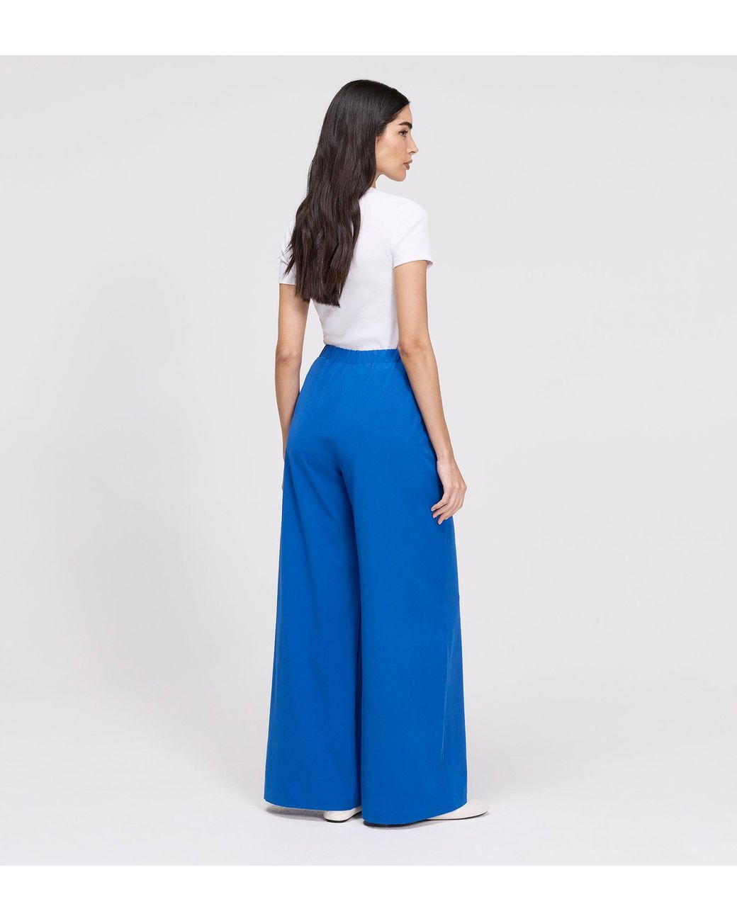 Finery London Blue Apollo Wide Leg Tailored Trousers