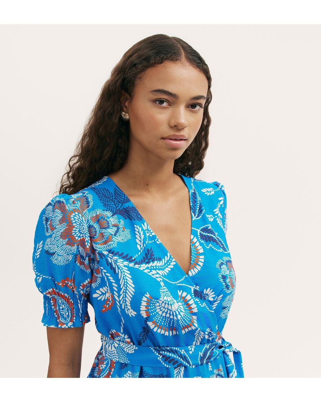 Finery London Blue Nicoleta Midi Dress