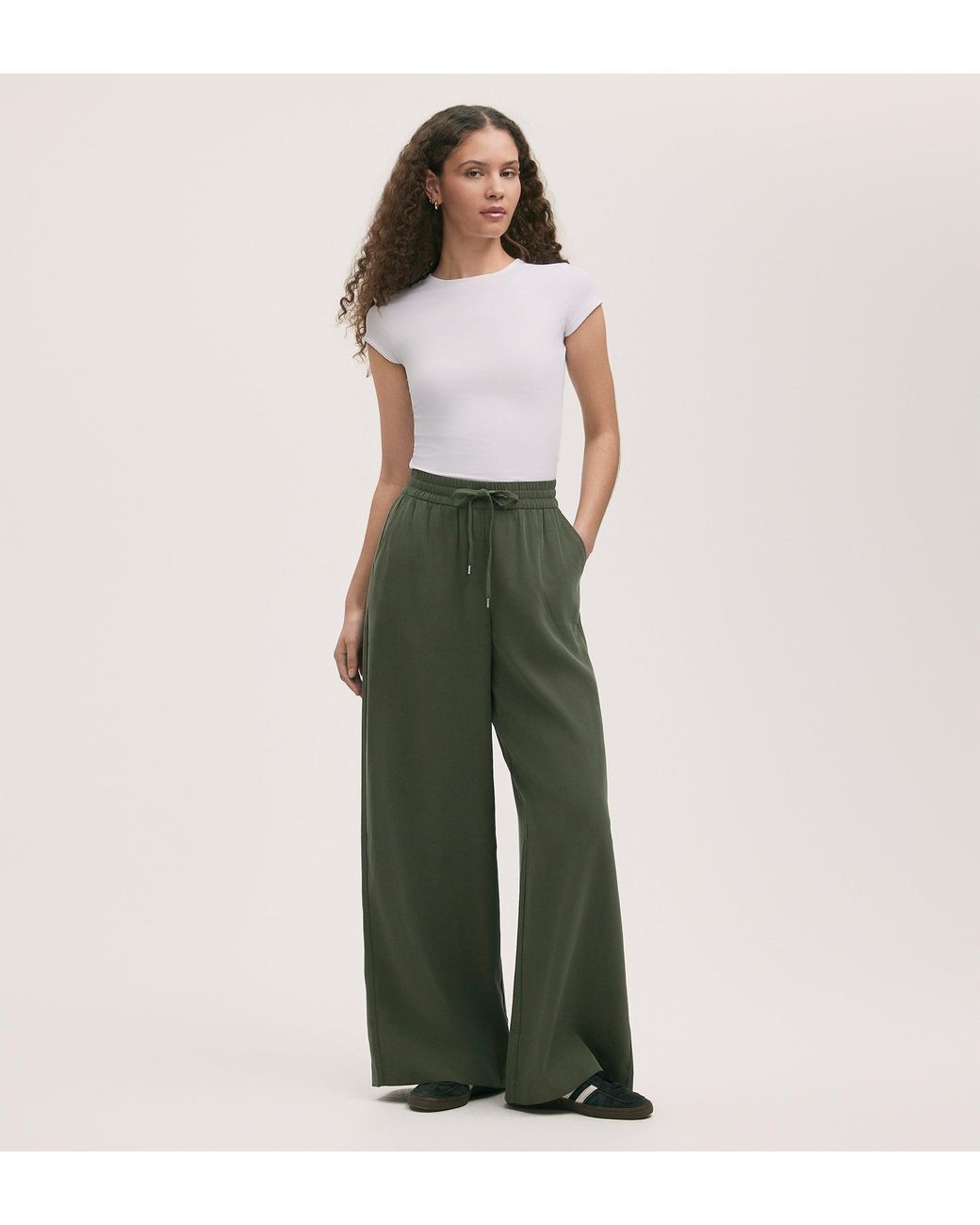 Finery London Green Dixie Wide Leg Trousers