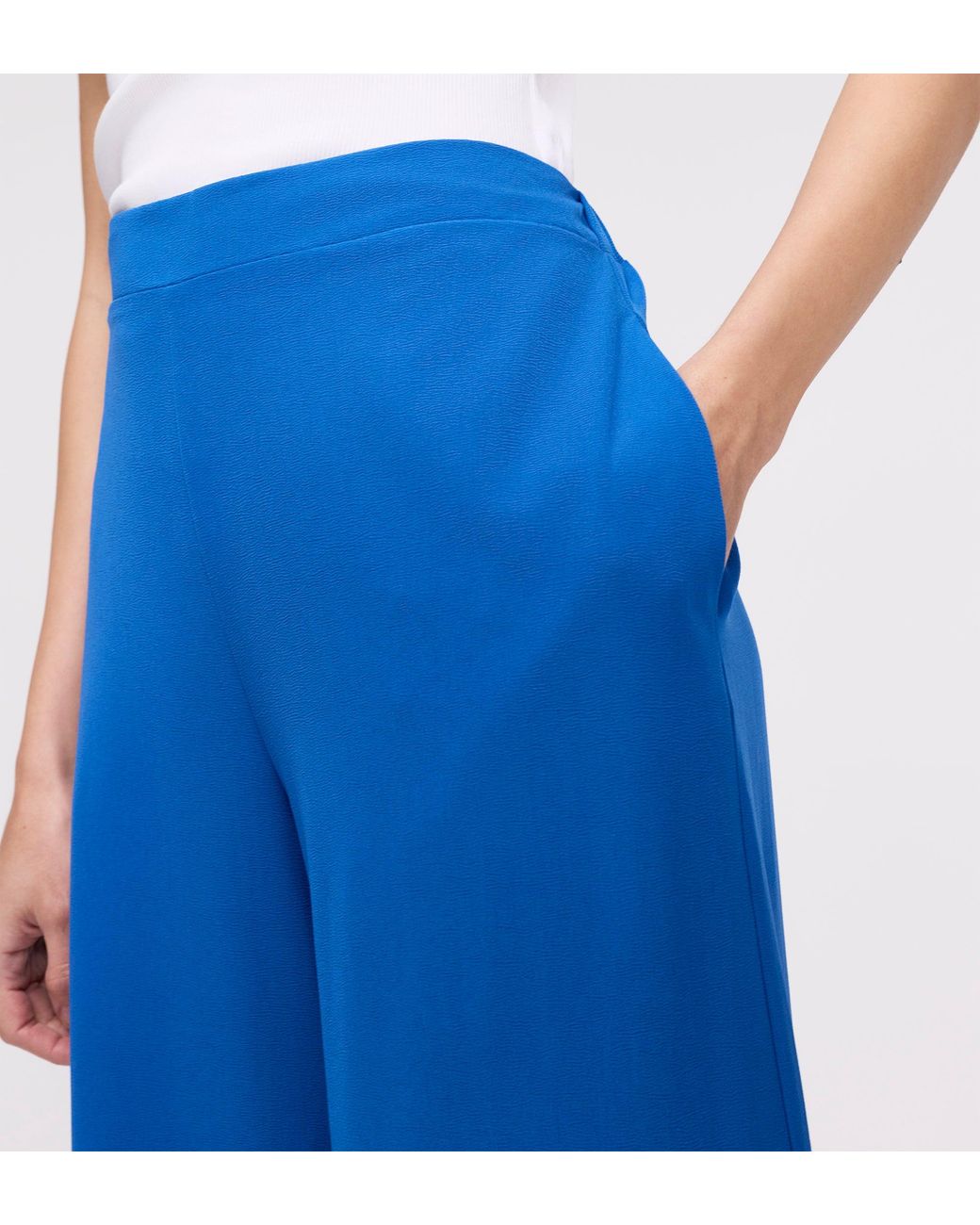 Finery London Blue Apollo Wide Leg Tailored Trousers
