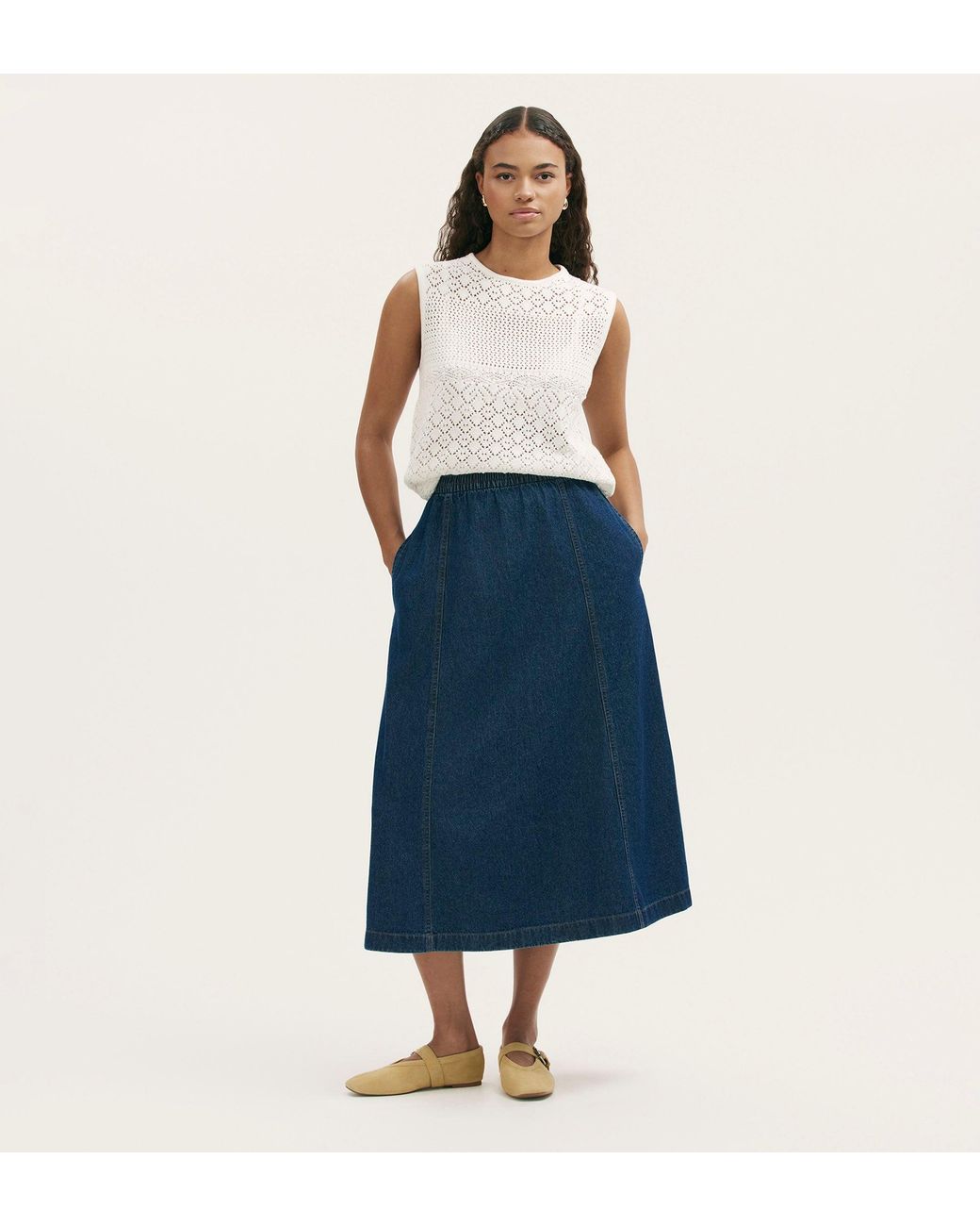 Finery London Blue Winona Denim Skirt