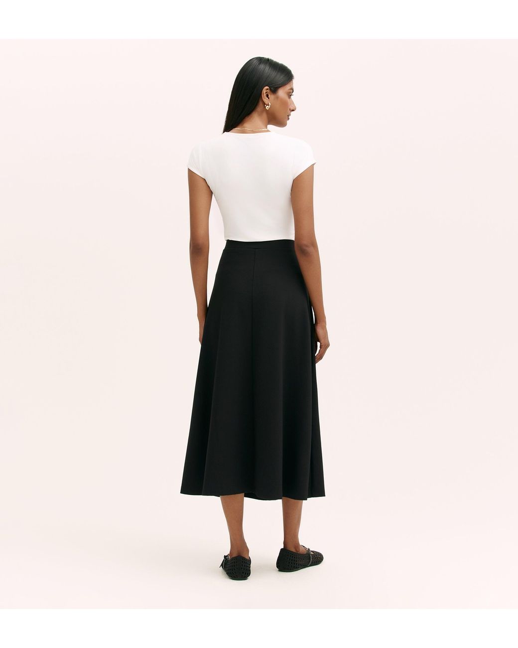 Finery London Black Ruth Ponte Jersey Midi Skirt