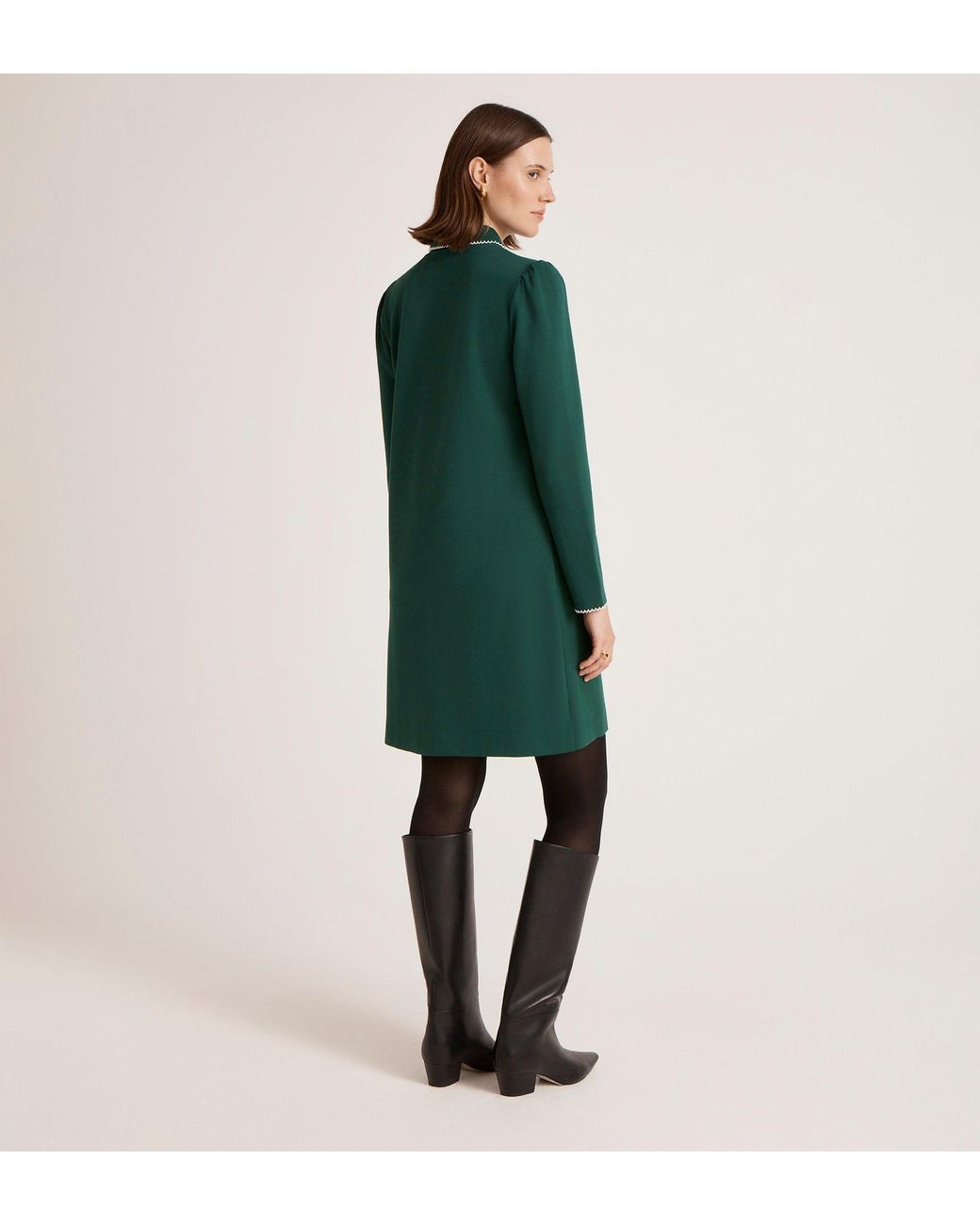 Finery London Green Ronnie Ponte Jersey Mini Dress