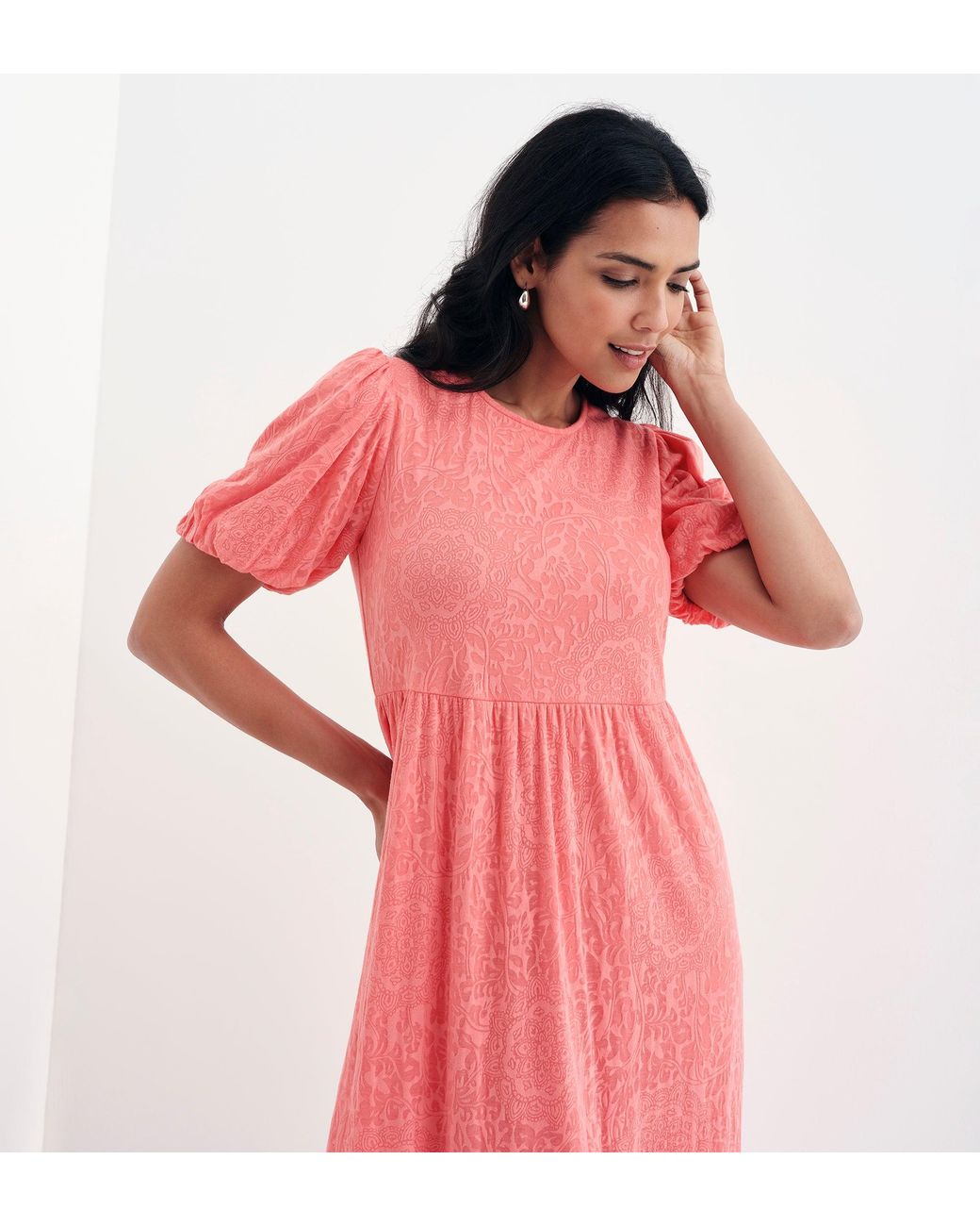 Finery London Pink Yasmine Jersey Midi Dress